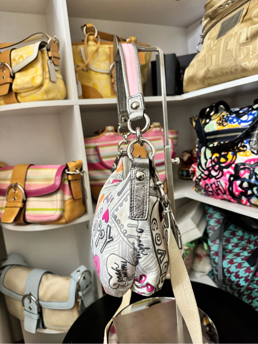 Coach Poppy Graffiti Print Shoulder Bag - Picture 5 of 11